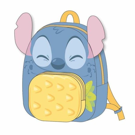 Mochila Escolar Stitch Azul 18 x 22 x 4 cm