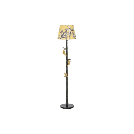 Lampadaire DKD Home Decor Noir Doré Métal Polyester Jaune Résine Colonial Singes (37 x 37 x 165 cm)