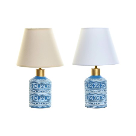 Lampe de bureau DKD Home Decor Beige Bleu Doré Blanc 220 V 50 W (24 x 24 x 39 cm) (2 Unités)