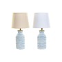 Lampe de bureau DKD Home Decor Beige Bleu Doré Polyester Blanc Grès 220 V 50 W Arabe (20 x 20 x 39 cm) (2 Unités)