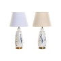 Lampe de bureau DKD Home Decor Beige Bleu Doré Blanc Oiseau 220 V 50 W Oriental (29 x 29 x 55 cm) (2 Unités)