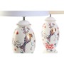 Lampe de bureau DKD Home Decor Beige Blanc Multicouleur Oiseau 220 V 50 W Oriental (30 x 30 x 51 cm) (2 Unités)