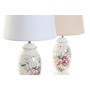 Lampe de bureau DKD Home Decor Beige Blanc Multicouleur Fleurs 220 V 50 W Shabby Chic (25 x 25 x 43 cm) (2 Unités)