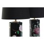 Lampe de bureau DKD Home Decor Noir Doré Multicouleur Fleurs 220 V 50 W Shabby Chic (28 x 28 x 50 cm) (2 Unités)