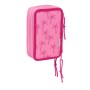 Pochette à crayons triple Stitch Chill Rose 12,5 x 19,5 x 5,5 cm