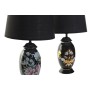 Lampe de bureau DKD Home Decor Floral Noir Doré 220 V 50 W (25 x 25 x 43 cm) (2 Unités)