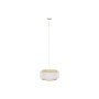 Suspension DKD Home Decor Naturel Polyester Blanc Bambou 50 W (50 x 50 x 25 cm)