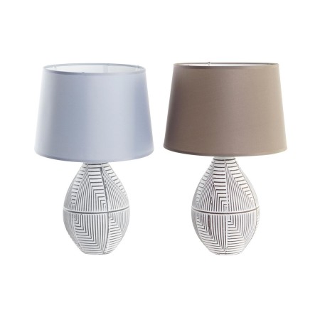 Lampe de bureau DKD Home Decor Gris Marron Blanc 220 V 50 W Moderne (2 Unités) (30 x 30 x 47 cm)