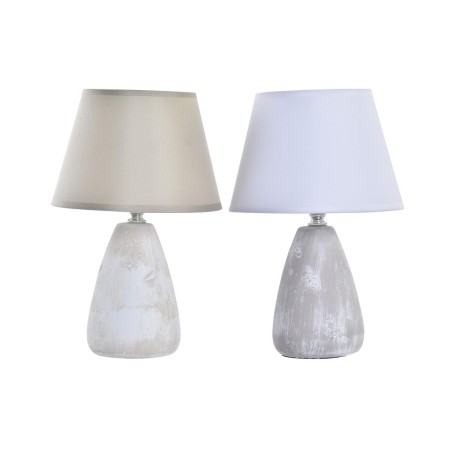 Lampe de bureau DKD Home Decor Gris Beige Blanc Moderne (20 x 20 x 31 cm) (2 Unités)