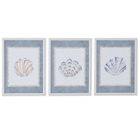 Cadre Home ESPRIT Bleu Crème 30 x 3 x 40 cm (3 Unités)