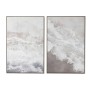 Cadre Home ESPRIT Blanc Beige Paillettes méditerranéen 60 x 3 x 90 cm (2 Unités)