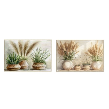 Cadre Home ESPRIT Vert Beige Pot Cottage 123 x 4,5 x 83 cm (2 Unités)