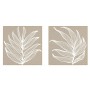 Cadre Home ESPRIT Blanc Naturel Feuille d'une plante Scandinave 83 x 4,5 x 83 cm (2 Unités)