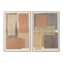 Cadre Home ESPRIT Marron Beige Orange Naturel Abstrait Urbaine (2 Unités)