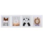 Cadre Home ESPRIT Blanc Gris Enfant animaux 40 x 1,8 x 50 cm (4 Unités)
