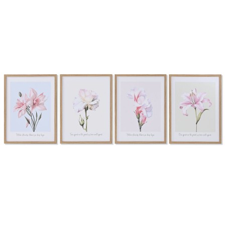 Cadre Home ESPRIT Fleurs Shabby Chic 30 x 1,8 x 40 cm (4 Unités)