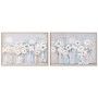 Cadre Home ESPRIT Bleu Blanc Vert Beige Vase Shabby Chic 70 x 3,5 x 50 cm (2 Unités)