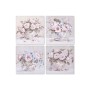 Cuadro Home ESPRIT Blanco Rosa Rosas Romántico 60 x 3 x 60 cm (4 Unidades)