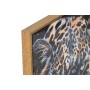 Cadre Home ESPRIT Noir Doré Léopard Colonial Laqué 50 x 3,5 x 70 cm (2 Unités)