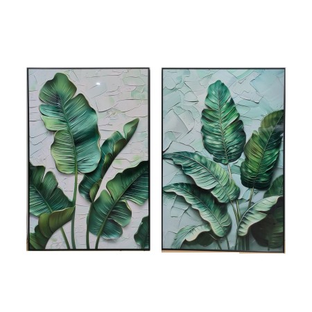 Cadre Home ESPRIT Vert Palmiers Tropical 80 x 3,5 x 120 cm (2 Unités)