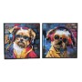 Cuadro Home ESPRIT Moderno Perro 50 x 3,5 x 50 cm (2 Unidades)