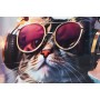 Cuadro Home ESPRIT Moderno Gato 50 x 3,5 x 50 cm (2 Unidades)
