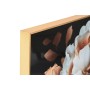 Cadre Home ESPRIT Blanc Noir Doré Fleurs 80 x 3,5 x 80 cm (2 Unités)