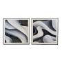 Cuadro Home ESPRIT Blanco Negro Abstracto Moderno 80 x 3,5 x 80 cm (2 Unidades)