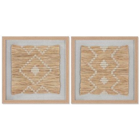 Cadre Home ESPRIT Blanc Naturel Scandinave 40 x 3 x 40 cm (2 Unités)