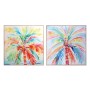 Cuadro Home ESPRIT Palmeras Tropical 80 x 3,5 x 80 cm (2 Unidades)