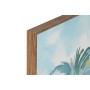 Cadre Home ESPRIT Bleu Rouge Vert Bleu ciel Palmiers Tropical 80 x 3,5 x 80 cm (2 Unités)