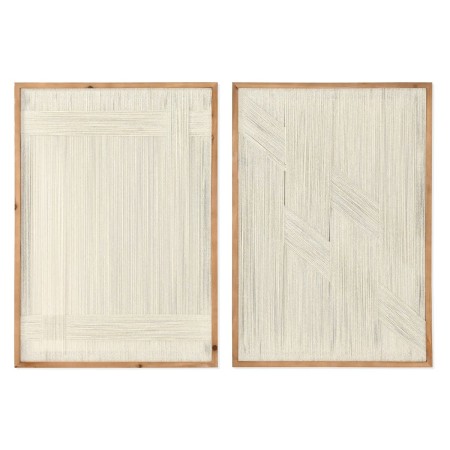 Cadre Home ESPRIT Blanc Naturel Urbaine 50 x 2,5 x 70 cm (2 Unités)