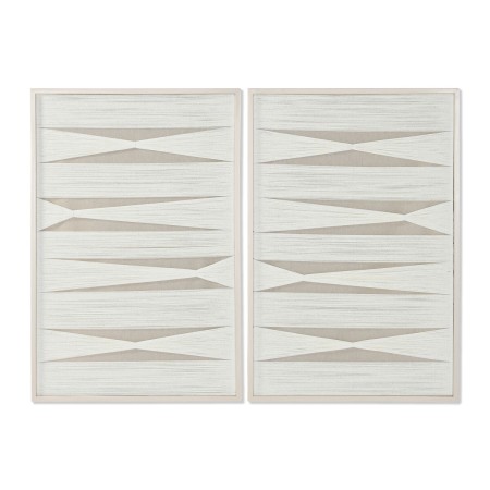Cuadro Home ESPRIT Blanco Beige Moderno Urbano 60 x 3 x 90 cm (2 Unidades)