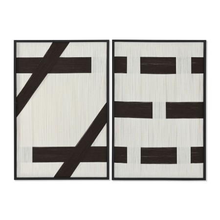 Cadre Home ESPRIT Blanc Gris foncé Moderne Urbaine 60 x 3 x 90 cm (2 Unités)