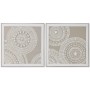 Cuadro Home ESPRIT Blanco Beige Círculos Urbano 82 x 4,5 x 82 cm (2 Unidades)