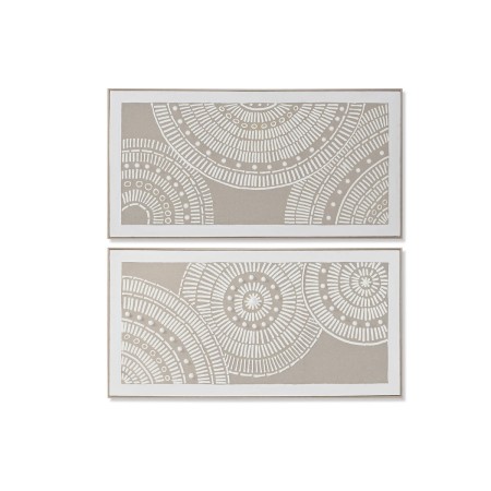 Cadre Home ESPRIT Blanc Beige Cercles Urbaine 122 x 4,5 x 62 cm (2 Unités)