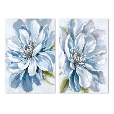Cadre Home ESPRIT Bleu Fleur Traditionnel 60 x 3 x 90 cm (2 Unités)