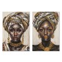 Cadre Home ESPRIT Noir Doré Colonial Africaine 60 x 3 x 90 cm (2 Unités)