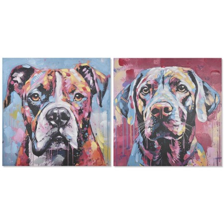 Cadre Home ESPRIT Moderne Chien 80 x 3 x 80 cm (2 Unités)
