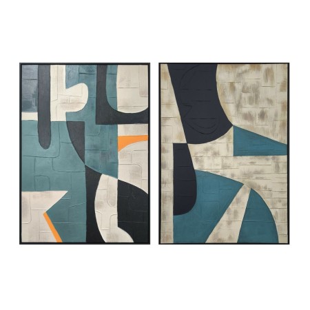 Cadre Home ESPRIT Noir Vert Urbaine 83 x 3,5 x 123 cm (2 Unités)