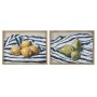 Cadre Home ESPRIT Jaune Bleu Blanc Vert Fruits méditerranéen 60 x 2,5 x 45 cm (2 Unités)
