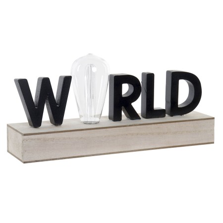 Décoration lumineuse DKD Home Decor World Noir Bois MDF (34 x 8 x 16 cm)