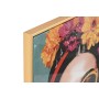 Cuadro Home ESPRIT Turquesa Flores Lacado 52,5 x 3 x 72,5 cm (2 Unidades)