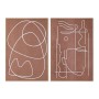 Cadre Home ESPRIT Beige Terre cuite Abstrait 83 x 4,3 x 123 cm (2 Unités)