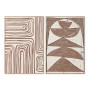 Cadre Home ESPRIT Beige Terre cuite Abstrait 83 x 4,3 x 123 cm (2 Unités)