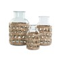 Vase Home ESPRIT Naturel Verre 18,3 x 18,3 x 30 cm (3 Pièces)