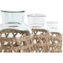 Jarrón Home ESPRIT Natural Cristal 18,3 x 18,3 x 30 cm (3 Piezas)