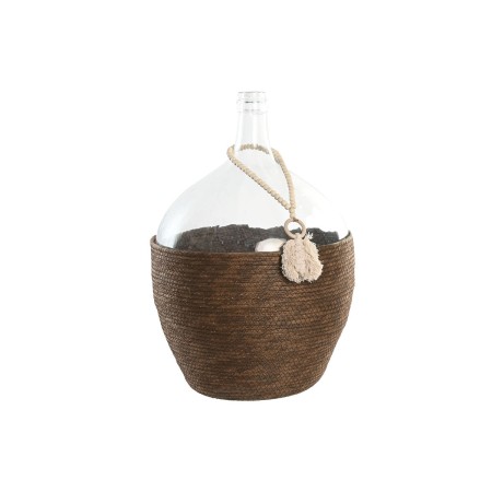 Vase Home ESPRIT Transparent Brun foncé Verre Colonial 37 x 37 x 55 cm