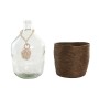 Vase Home ESPRIT Transparent Brun foncé Verre Naturel Colonial 26 x 26 x 39 cm