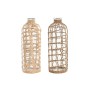 Jarrón Home ESPRIT Transparente Marrón claro Cristal Natural Mediterráneo 12 x 12 x 33 cm (2 Unidades)